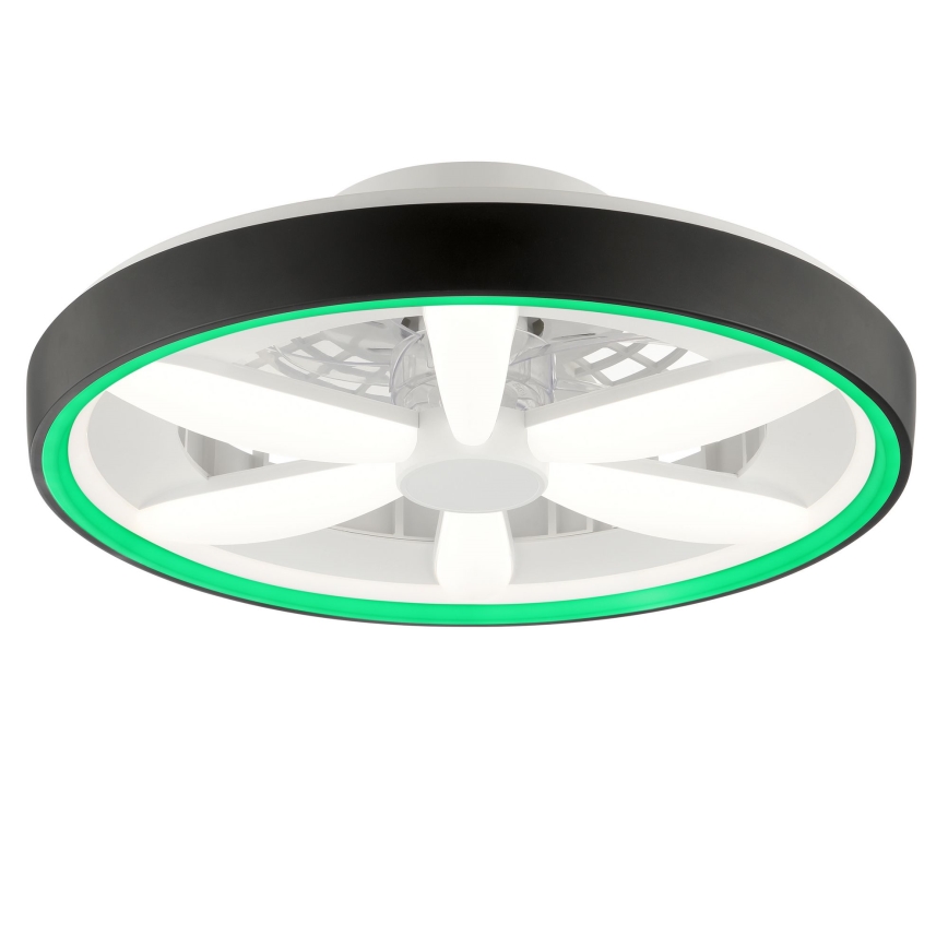 Brilliant - LED RGBW Zatemnitveni stropni ventilator s svetilko GAIANO LED/48W/230V 2700-6500K črna + Daljinski upravljalnik