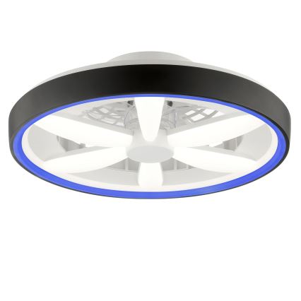 Brilliant - LED RGBW Zatemnitveni stropni ventilator s svetilko GAIANO LED/48W/230V 2700-6500K črna + Daljinski upravljalnik