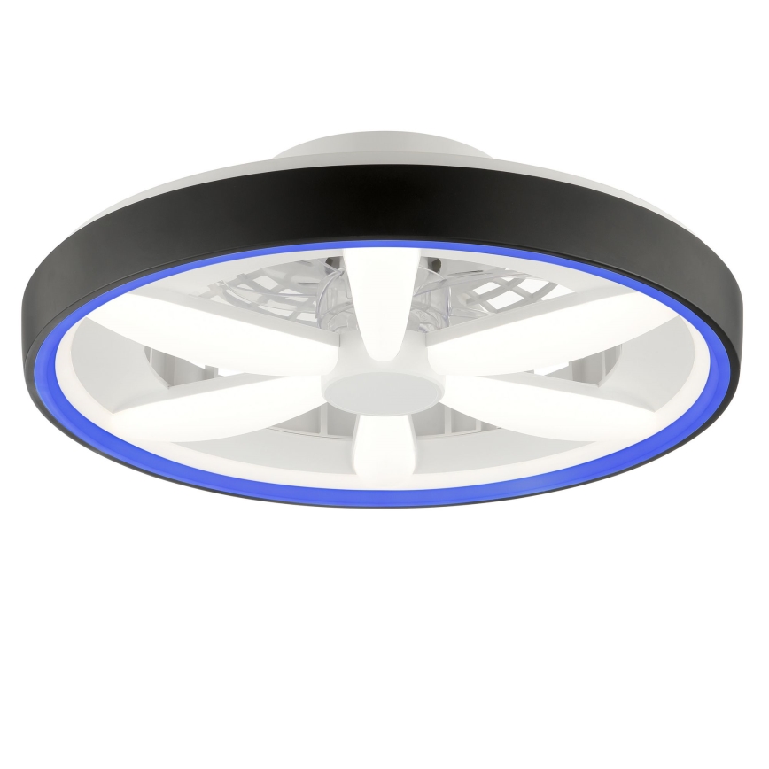 Brilliant - LED RGBW Zatemnitveni stropni ventilator s svetilko GAIANO LED/48W/230V 2700-6500K črna + Daljinski upravljalnik