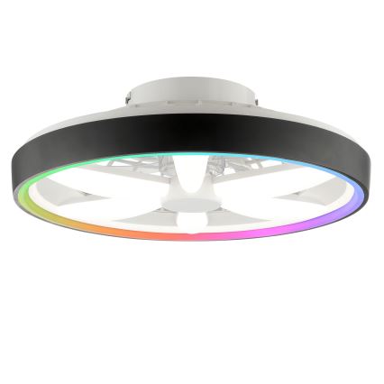 Brilliant - LED RGBW Zatemnitveni stropni ventilator s svetilko GAIANO LED/48W/230V 2700-6500K črna + Daljinski upravljalnik