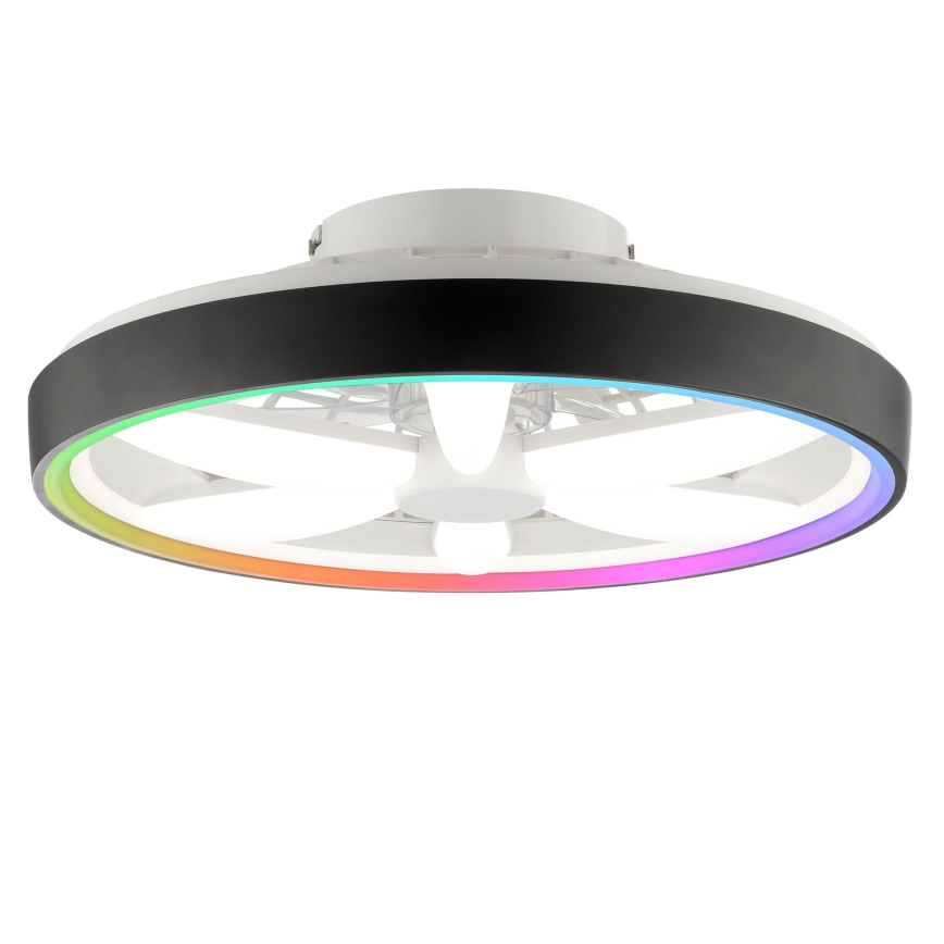 Brilliant - LED RGBW Zatemnitveni stropni ventilator s svetilko GAIANO LED/48W/230V 2700-6500K črna + Daljinski upravljalnik