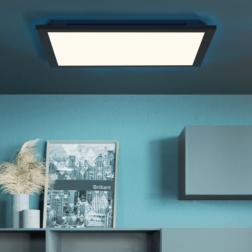 Brilliant - LED RGBW Zatemnitvena stropna svetilka ALLIE LED/24W/230V 2700-6500K črna + Daljinski upravljalnik