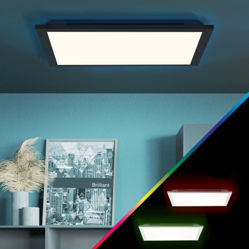 Brilliant - LED RGBW Zatemnitvena stropna svetilka ALLIE LED/24W/230V 2700-6500K črna + Daljinski upravljalnik