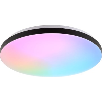 Brilliant - LED RGBW Zatemnitvena stropna svetilka LIVIO LED/20W/230V 3000-6500K pr. 49 cm črna + Daljinski upravljalnik