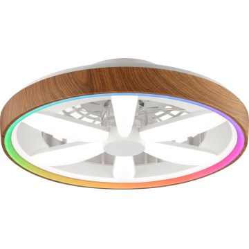 Brilliant - LED RGBW Zatemnitveni stropni ventilator GAIANO LED/24W/230V 2700-6500K pr. 48 cm rjava + Daljinski upravljalnik
