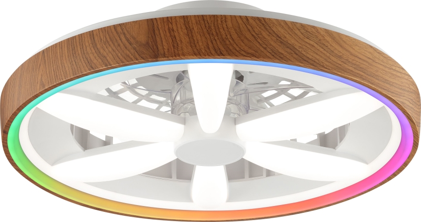 Brilliant - LED RGBW Zatemnitveni stropni ventilator GAIANO LED/24W/230V 2700-6500K pr. 48 cm rjava + Daljinski upravljalnik