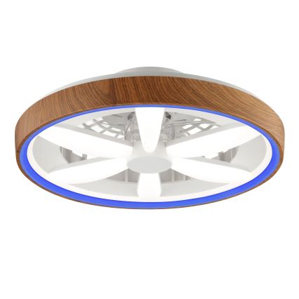 Brilliant - LED RGBW Zatemnitveni stropni ventilator GAIANO LED/24W/230V 2700-6500K pr. 48 cm rjava + Daljinski upravljalnik