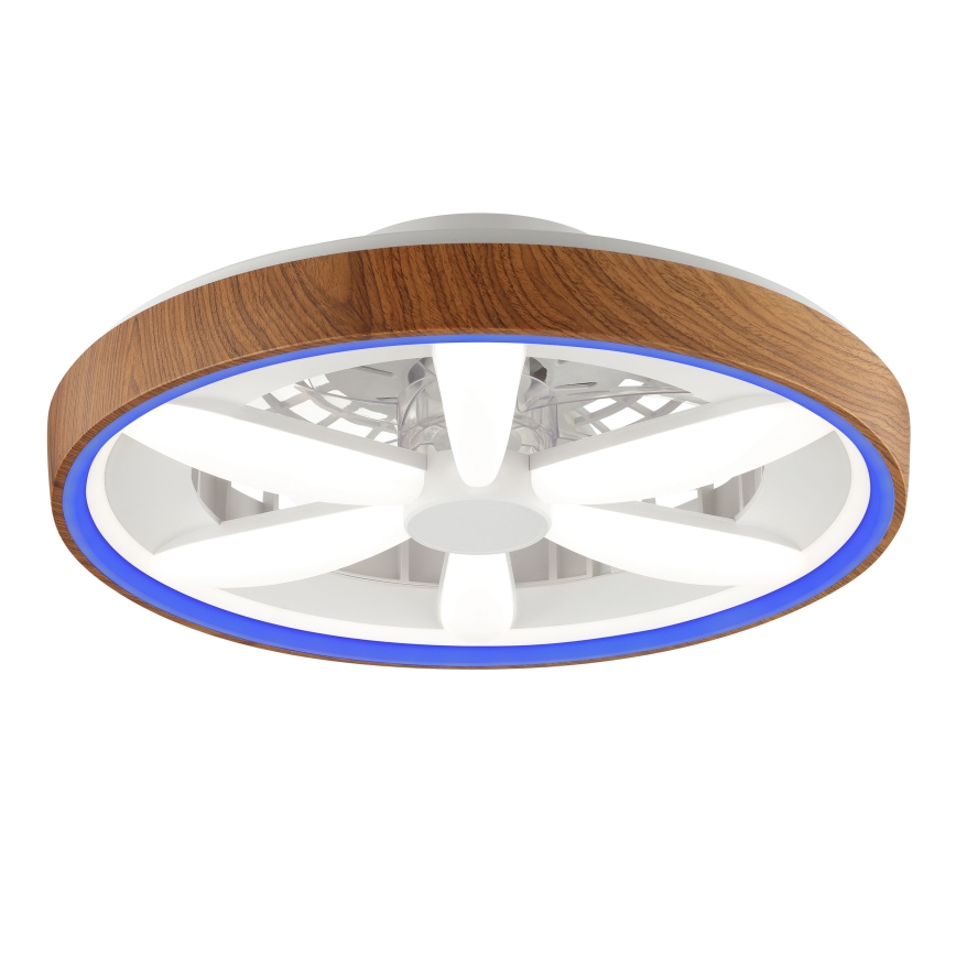 Brilliant - LED RGBW Zatemnitveni stropni ventilator GAIANO LED/24W/230V 2700-6500K pr. 48 cm rjava + Daljinski upravljalnik