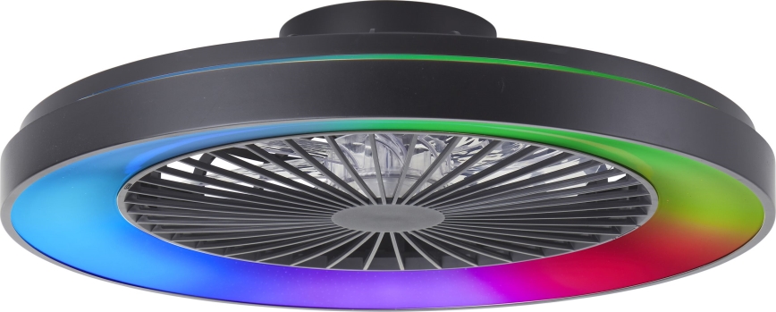Brilliant - LED RGBW Zatemnitveni stropni ventilator MAZZARO LED/24W/230V 3000-6500K pr. 58 cm črna + Daljinski upravljalnik