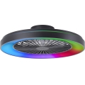 Brilliant - LED RGBW zatemnitveni stropni ventilator MAZZARO LED/24W/230V 3000-6500K premera 58 cm črna + daljinski upravljalnik