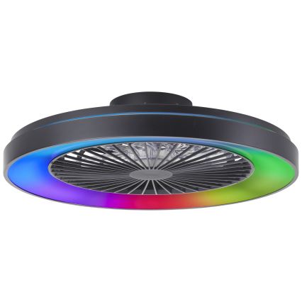 Brilliant - LED RGBW Zatemnitveni stropni ventilator MAZZARO LED/24W/230V 3000-6500K pr. 58 cm črna + Daljinski upravljalnik