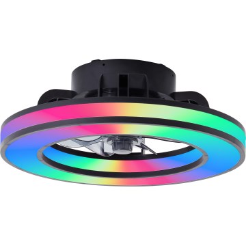 Brilliant - LED RGBW Zatemnitveni stropni ventilator MONDELLO LED/26W/230V 2700-6500K pr. 41 cm črna + Daljinski upravljalnik