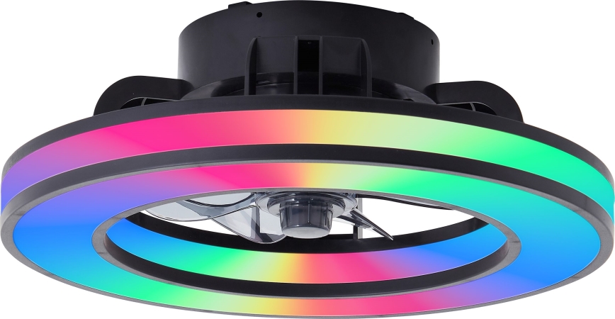 Brilliant - LED RGBW Zatemnitveni stropni ventilator MONDELLO LED/26W/230V 2700-6500K pr. 41 cm črna + Daljinski upravljalnik