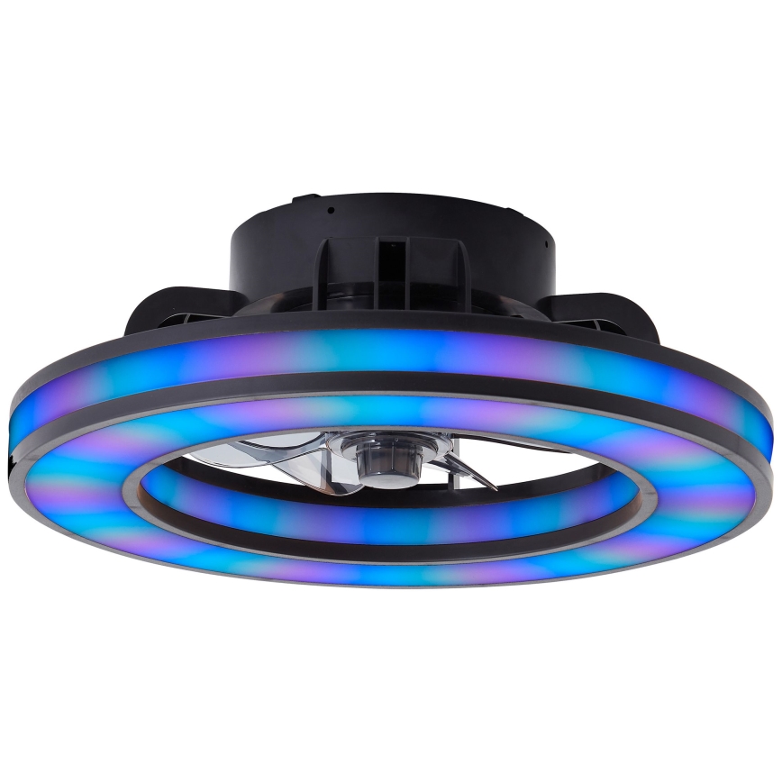 Brilliant - LED RGBW Zatemnitveni stropni ventilator MONDELLO LED/26W/230V 2700-6500K pr. 41 cm črna + Daljinski upravljalnik