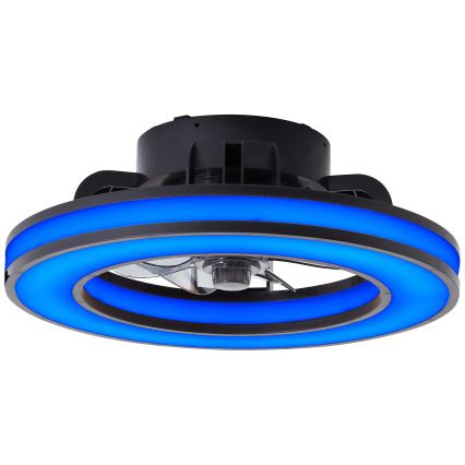 Brilliant - LED RGBW Zatemnitveni stropni ventilator MONDELLO LED/26W/230V 2700-6500K pr. 41 cm črna + Daljinski upravljalnik
