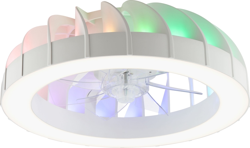 Brilliant - LED RGBW Zatemnitveni stropni ventilator s svetilko FANORA LED/30W/230V 2700-6500K pr. 46 cm bela + Daljinski upravljalnik