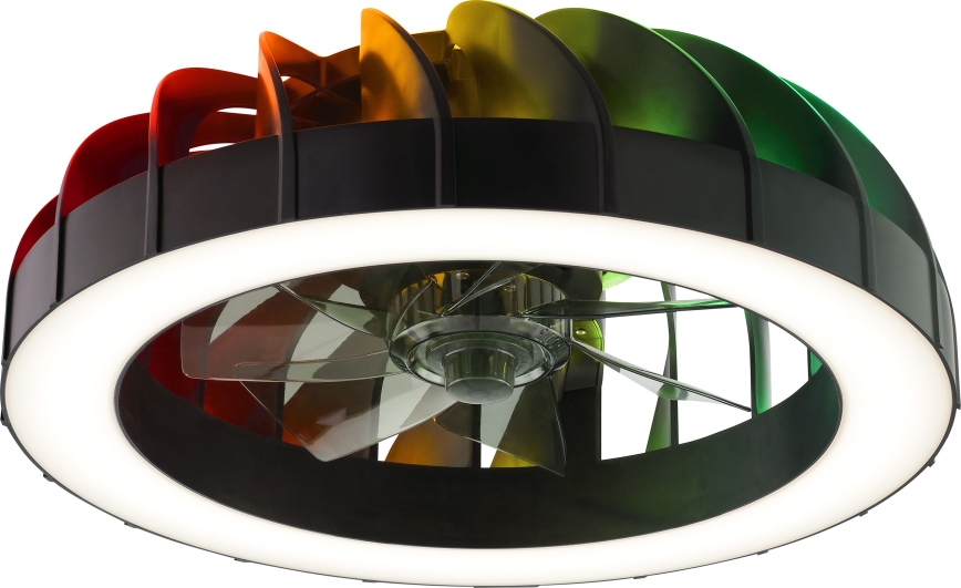 Brilliant - LED RGBW Zatemnitveni stropni ventilator s svetilko FANORA LED/30W/230V 2700-6500K pr. 46 cm črna + Daljinski upravljalnik
