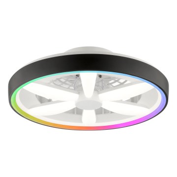 Brilliant - LED RGBW Zatemnitveni stropni ventilator s svetilko GAIANO LED/48W/230V 2700-6500K črna + Daljinski upravljalnik
