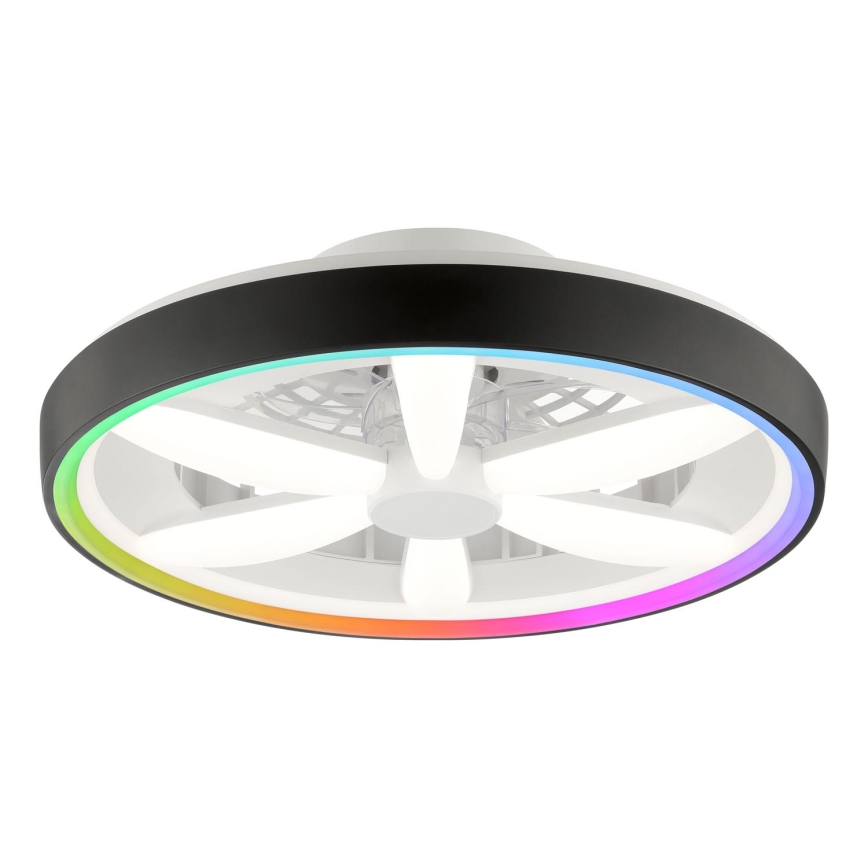 Brilliant - LED RGBW Zatemnitveni stropni ventilator s svetilko GAIANO LED/48W/230V 2700-6500K črna + Daljinski upravljalnik