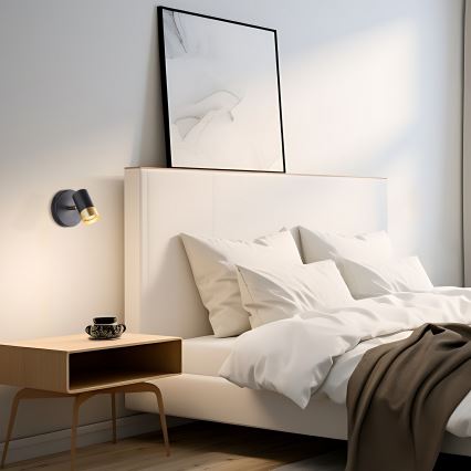 Brilliant - LED stensko točkovno svetilo VIGOLO 1xGU10/5W/230V črna/zlata