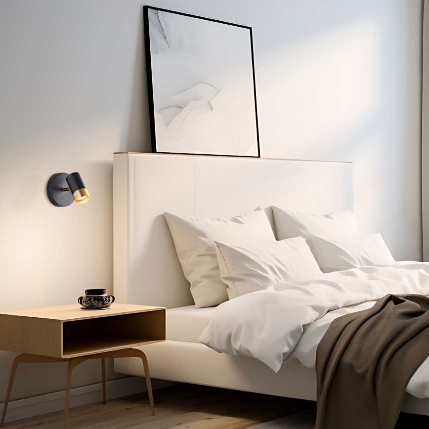 Brilliant - LED stensko točkovno svetilo VIGOLO 1xGU10/5W/230V črna/zlata