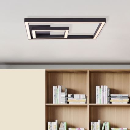 Brilliant - LED Stropna svetilka QUON LED/24W/230V 3000K 40x40 cm črna