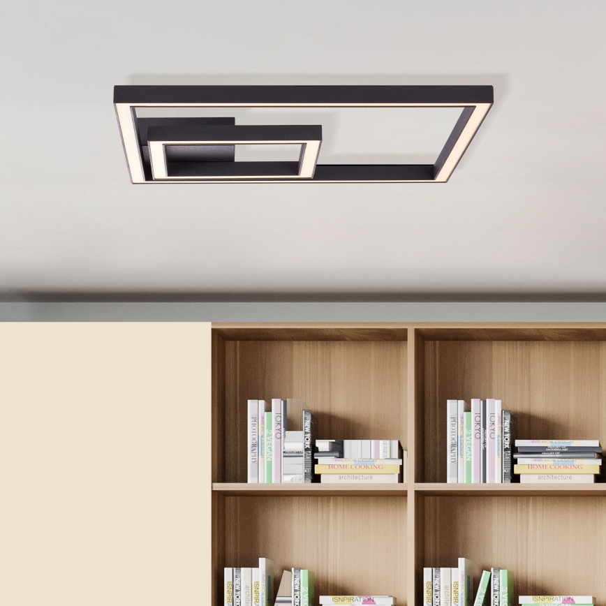 Brilliant - LED Stropna svetilka QUON LED/24W/230V 3000K 40x40 cm črna