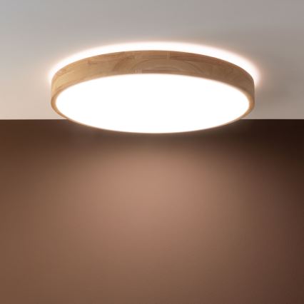 Brilliant - LED Zatemnljivo stropno svetilo SLIMLINE LED/60W/230V 3000-6500K pr. 45 cm kavčukov les + daljinski upravljalnik