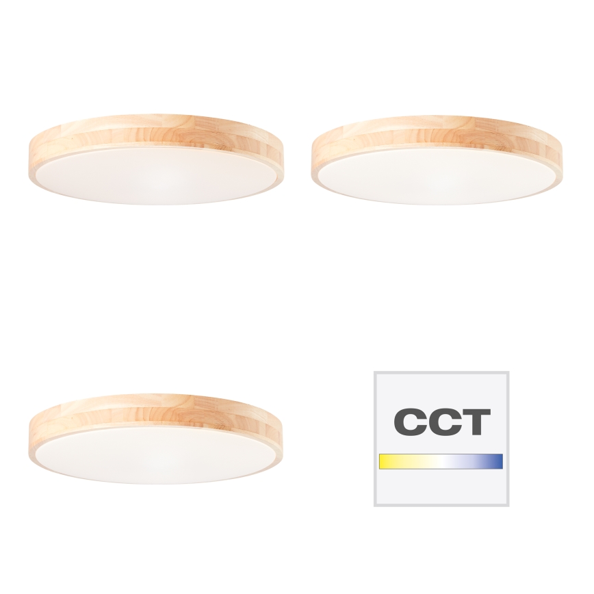Brilliant - LED Zatemnljivo stropno svetilo SLIMLINE LED/60W/230V 3000-6500K pr. 45 cm kavčukov les + daljinski upravljalnik