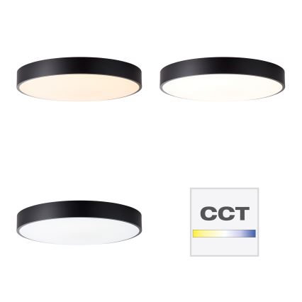 Brilliant - LED Zatemnjiva stropna svetilka SLIMLINE LED/60W/230V 3000-6500K premer 49 cm črna + daljinski upravljalnik