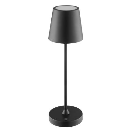 Brilliant - LED zatemnjevalna polnilna zunanja namizna svetilka na dotik ELORA LED/2,5W/5V 2700K 2600 mAh IP44 črna