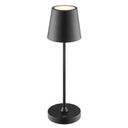 Brilliant - LED zatemnjevalna polnilna zunanja namizna svetilka na dotik ELORA LED/2,5W/5V 2700K 2600 mAh IP44 črna
