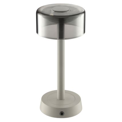 Brilliant - LED polnilna zunanja namizna svetilka RAZOR z zatemnitveno funkcijo in upravljanjem na dotik LED/2,5W/5V 2700K 2600 mAh IP44 siva