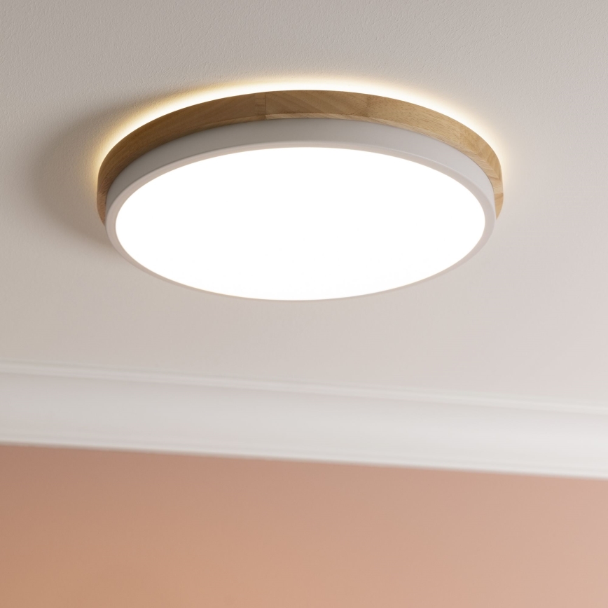 Brilliant - LED Zatemnitvena stropna svetilka BAARLO LED/24W/230V pr. 35 cm bela/guma fig - FSC certifikat