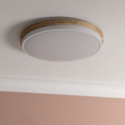 Brilliant - LED Zatemnitvena stropna svetilka BAARLO LED/24W/230V pr. 35 cm bela/guma fig - FSC certifikat