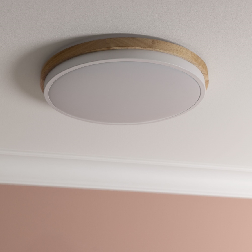 Brilliant - LED Zatemnitvena stropna svetilka BAARLO LED/24W/230V pr. 35 cm bela/guma fig - FSC certifikat