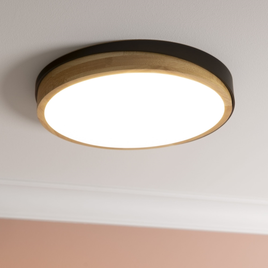 Brilliant - LED Zatemnitvena stropna svetilka BAARLO LED/24W/230V pr. 35 cm črna/guma fig - FSC certifikat