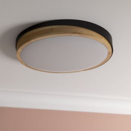 Brilliant - LED Zatemnitvena stropna svetilka BAARLO LED/24W/230V pr. 35 cm črna/guma fig - FSC certifikat