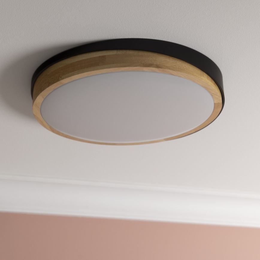 Brilliant - LED Zatemnitvena stropna svetilka BAARLO LED/24W/230V pr. 35 cm črna/guma fig - FSC certifikat