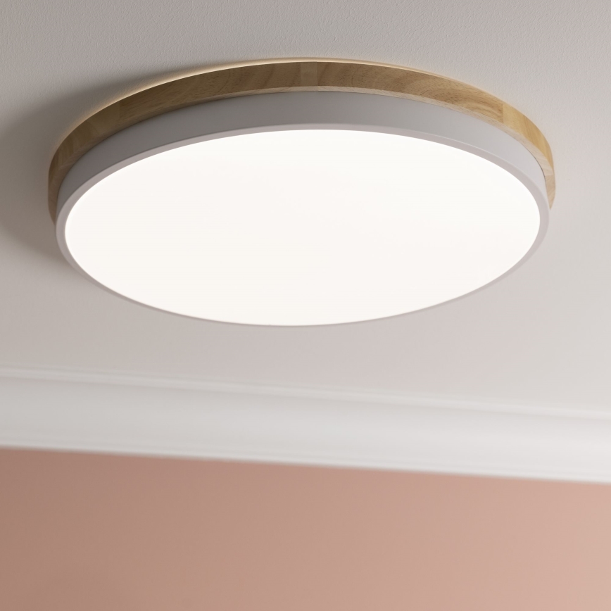 Brilliant - LED Zatemnitvena stropna svetilka BAARLO LED/36W/230V 3000-6500K pr. 50 cm bela/guma fig + Daljinski upravljalnik - FSC certifikat