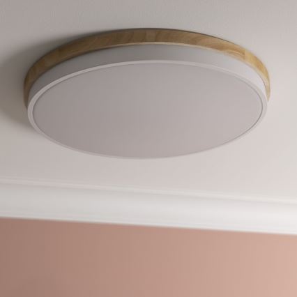 Brilliant - LED Zatemnitvena stropna svetilka BAARLO LED/36W/230V 3000-6500K pr. 50 cm bela/guma fig + Daljinski upravljalnik - FSC certifikat