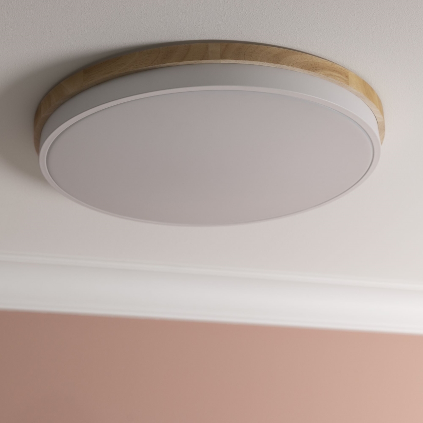 Brilliant - LED Zatemnitvena stropna svetilka BAARLO LED/36W/230V 3000-6500K pr. 50 cm bela/guma fig + Daljinski upravljalnik - FSC certifikat
