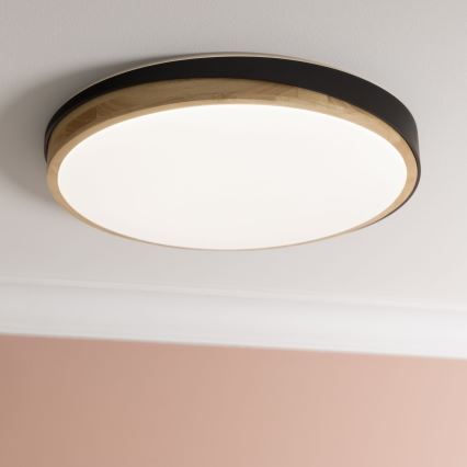 Brilliant - LED Zatemnitvena stropna svetilka BAARLO LED/36W/230V 3000-6500K pr. 50 cm črna/guma fig + Daljinski upravljalnik - FSC certifikat