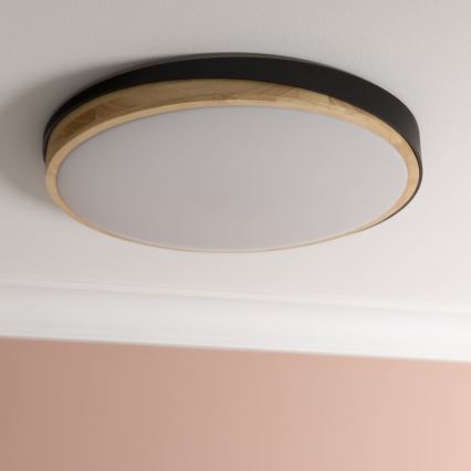 Brilliant - LED Zatemnitvena stropna svetilka BAARLO LED/36W/230V 3000-6500K pr. 50 cm črna/guma fig + Daljinski upravljalnik - FSC certifikat