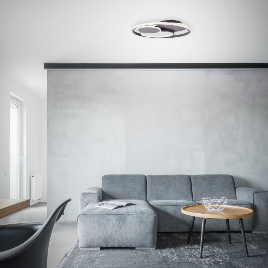 Brilliant - LED Zatemnitvena stropna svetilka RUNDA LED/50W/230V 3000-6500K črna + Daljinski upravljalnik