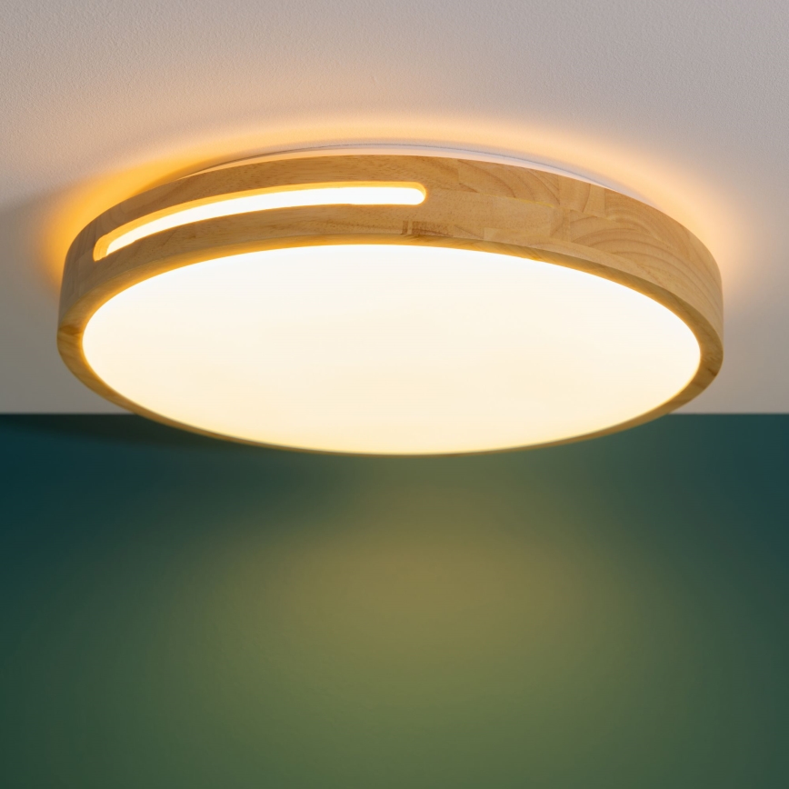 Brilliant - LED Zatemnitvena stropna svetilka WOODBURY LED/24W/230V pr. 39 cm guma fig - FSC certifikat