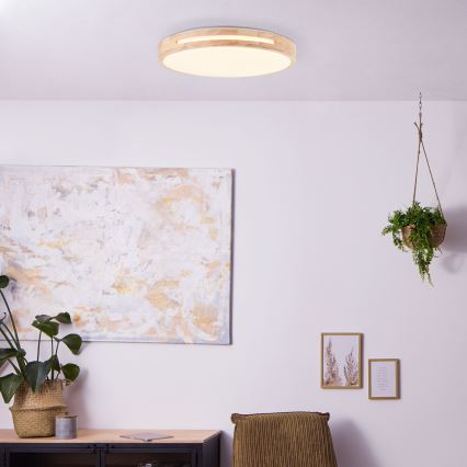 Brilliant - LED Zatemnitvena stropna svetilka WOODBURY LED/24W/230V pr. 39 cm guma fig - FSC certifikat