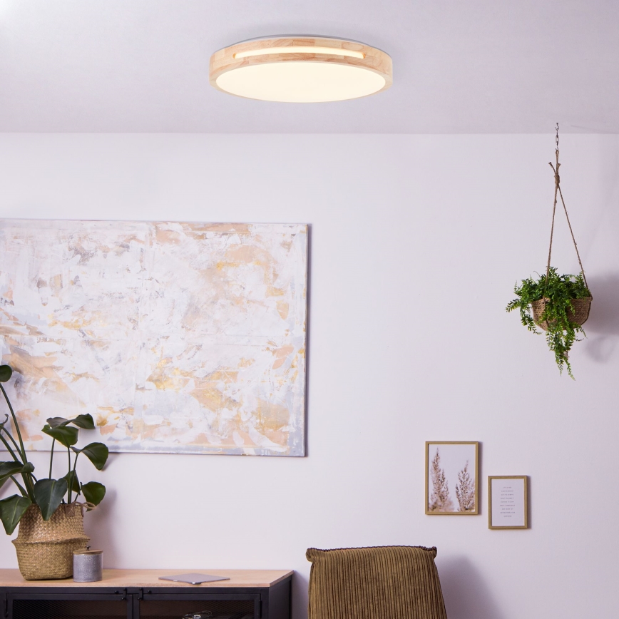 Brilliant - LED Zatemnitvena stropna svetilka WOODBURY LED/24W/230V pr. 39 cm guma fig - FSC certifikat