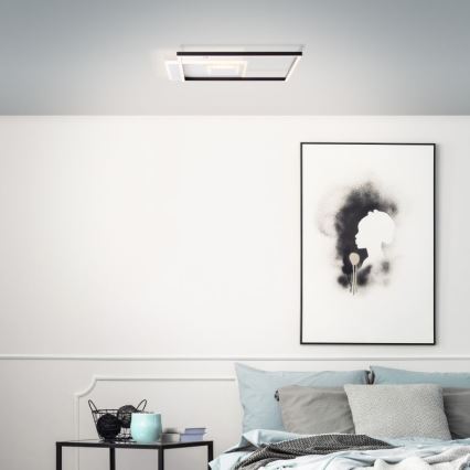 Brilliant - LED Zatemnitvena stropna svetilka IORGO LED/40W/230V 3000K 43,5x43,5 cm bela/črna
