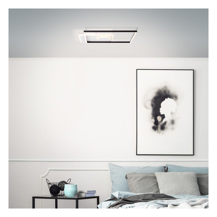 Brilliant - LED Zatemnitvena stropna svetilka IORGO LED/40W/230V 3000K 43,5x43,5 cm bela/črna